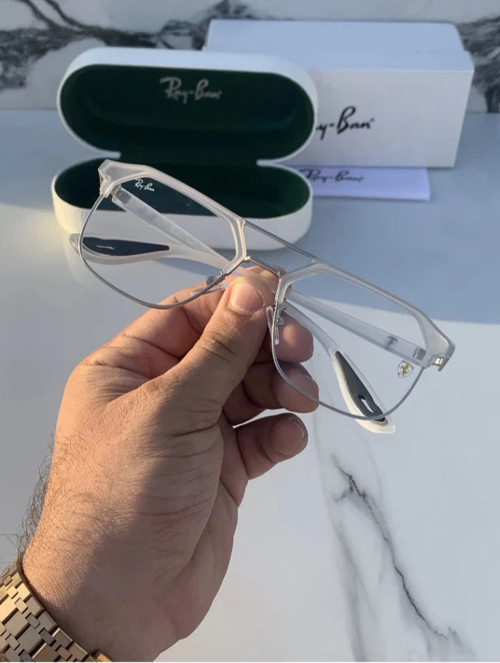 RB New white Clear Trendy Sunglasses For Men Woman